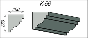 Карниз для фасада из пенопласта К-56