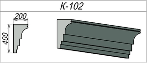 Межэтажный карниз для фасада из пенопласта К-102