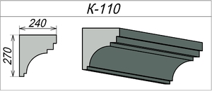 Фасадный карниз из пенополистирола К-110