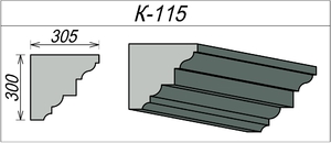 Карниз для фасада из пенопласта К-115