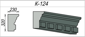 Подкровельный карниз из пенопласта для фасада К-124