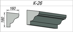 Карниз для фасада из пенопласта К-26