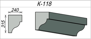 Надоконный карниз для наружных стен из пенопласта К-118