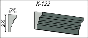 Межэтажный карниз для наружных стен из пенопласта К-122